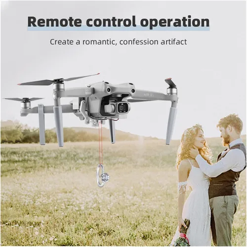 Vista 3 de Sistema Airdrop para D-JI AIR 2S/Air 2 Drone Propuesta de boda Dispositivo de entrega Dispensador Lanzador Remoto Caída Transporte Regalo