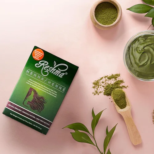 Vista 2 de Reshma Beauty Tinte de cabello con henna en 30 minutos infundido con henna orgánica Lawsonia Inermis 100% cobertura de canas para cabello suave