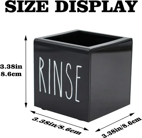 Vista 6 de Dispensador de vasos de papel Dixie de acrílico negro, portavasos desechables con organizador de enjuague, portavasos de 3/5 oz, organizador