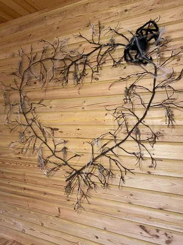 Vista 8 de 300cm/118in colgante de pared artificial de cerezo ramas tronco flexible ramitas ratán liana plantas falsas para el hogar, boda, jardín, habitación