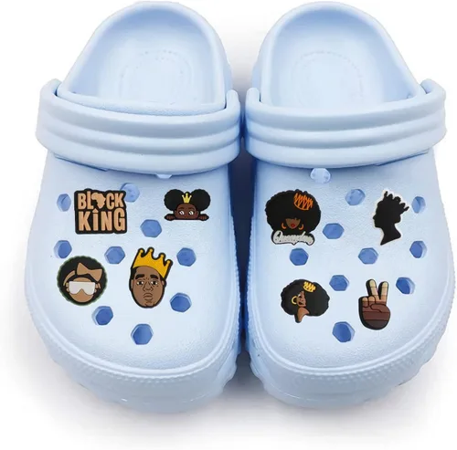 Vista 5 de 55 dijes de decoración de zapatos para niños, niñas, mujeres, adolescentes, Black Live Matters Kids Clog Accessories Pin Fit Garden Sandals Bracelet