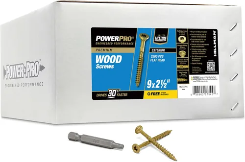 Vista 17 de Power Pro Tornillos de madera para exteriores de alta calidad, tornillos de cubierta multiusos #8 x 1-1/4 pulgadas para proyectos al aire libre