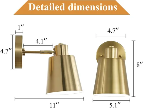 Vista 8 de Juego de dos apliques de pared a pilas, dorado moderno con control remoto, iluminación de pared regulable para interiores, no cableada, lámpara