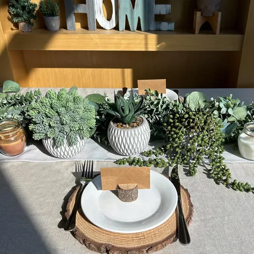 Vista 3 de Winlyn 3 piezas pequeñas de imitación plantas artificiales de aloe lúpulo de lúpulo, plantas suculentas en macetas geométricas de hormigón gris