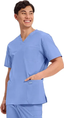 Vista 63 de Cherokee WW Professionals WW695 - Camisa de uniforme sanitario para hombre, con cuello en V