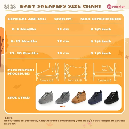 Vista 6 de Meckior Zapatos deportivos de tobillo para bebés y niñas pequeños, suela antideslizante suave, piel sintética, mocasines para bebés recién nacidos