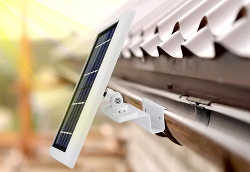 Vista 5 de Wasserstein Soporte de canalón para panel solar compatible con cámaras Ring, Arlo, Blink, Reolink (1 paquete, blanco)