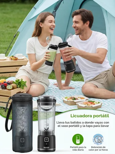 Vista 2 de Cordless Portable Blender for Smoothies, Shakes and Ice Crushing Black