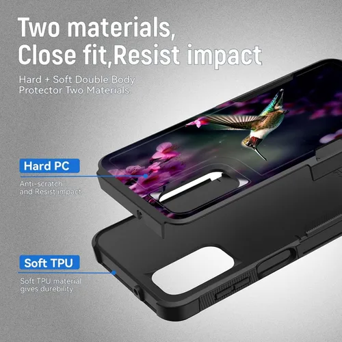 Vista 615 de Funda para Galaxy A14 5G, resistente de doble capa híbrida de policarbonato duro, goma suave, a prueba de golpes, funda protectora resistente
