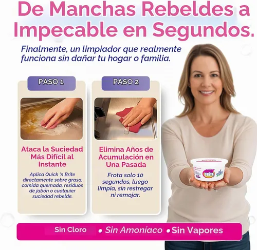 Vista 5 de Quick 'n Brite Pasta de limpieza multiusos, verdadero limpiador multiusos, concentrado, 12 onzas
