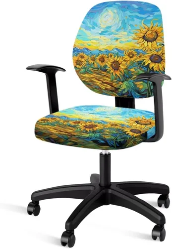 Vista 7 de Funda para silla de oficina con diseño de mariposa de 2 piezas, fundas para silla de juegos, bonitas fundas transpirables para silla de escritorio