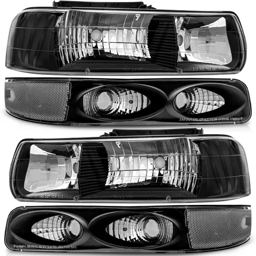 Vista 13 de WEELMOTO Juego de faros delanteros para 99-02 Chevy Silverado 1500 2500; para 01-02 Silverado 1500HD 2500HD 3500HD; para 00-06 Tahoe Suburban 1500