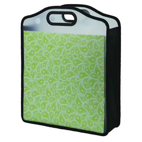 Vista 6 de Samsill Organizador de almacenamiento de papel y álbumes de recortes de 12 x 12 pulgadas, transparente, expandible, cierres de gancho y bucle, mango