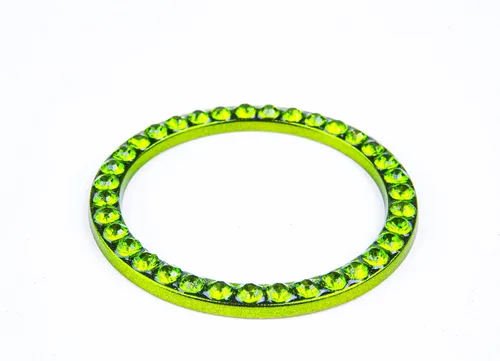 Vista 3 de Anillo brillante para botón de arranque del motor, llave de encendido y perilla de cristal con diamantes de imitación, decoración de diamantes