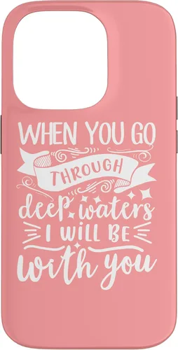 Vista 17 de iPhone 16 Bible Verse Isaiah 43:2 Christian Quote Motivational Gifts Case