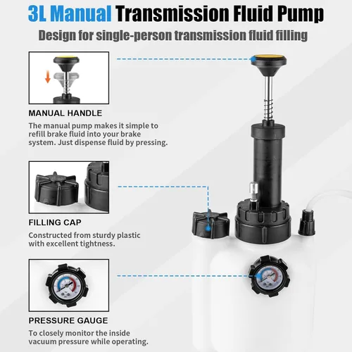 Vista 2 de BetyBedy Kit de bomba de fluido de transmisión de 3L, bomba de transferencia de fluidos con 13 adaptadores ATF, bomba de aceite de transmisión