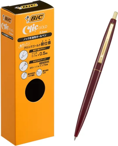 Vista 11 de Bic Japan Bic CFCGBPK05BLKJ Bolígrafo, Click Gold, 0.5, A Base de Aceite, Negro, Suave, Eje Rosa Bebé, 12 Piezas