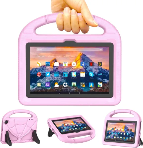 Vista 10 de Funda para tableta para nuevo 7 pulgadas 2024, cubierta ligera a prueba de golpes para niños con cubierta de soporte - negro
