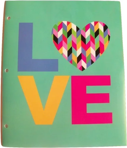 Vista 3 de Studio C Carolina Pad - Juego de 3 carpetas de polietileno ~ Happy Go Lucky (Turtle Love, Colorful Hearts of Love, Loving Heart)