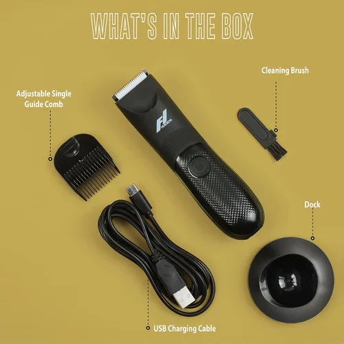 Vista 5 de Fhuesion® Manscape - Recortadora de bolas impermeable IPX7 con luz y hoja de cerámica, peluquería corporal para peluquería corporal para peluquería