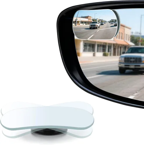 Vista 13 de LivTee Espejos de punto ciego, espejos retrovisores convexos de vidrio HD en forma de manzana, sin marco, gran angular ajustable para espejo