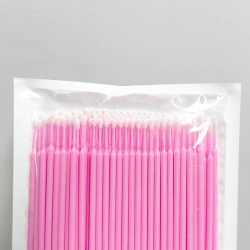 Vista 4 de i-Laesh 200 piezas de cepillos micro de punta media - Microhisopos para extensiones de pestañas - Cepillos aplicadores micro - Hisopos de algodón
