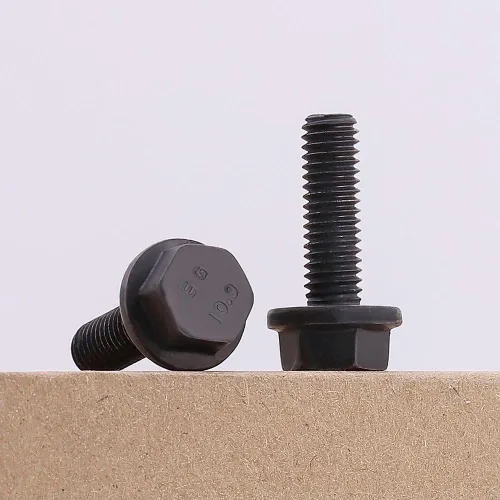 Vista 2 de M12-1.75 x 25 mm (8 piezas) Tornillos de perno hexagonal con brida acabado de óxido negro, grado 10.9 de acero de aleación, perno de cabeza