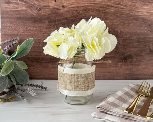 Vista 6 de Set of 12 Burlap and Lace Sleeves for Mason Jars, Sleeves and Twine ONLY, Jars NOT Included, Burlap Mason Jar Wraps, Shabby Chic Centerpieces for