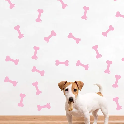 Vista 7 de Juego de 40 calcomanías de pared de huesos para decoración del espacio de perrito, calcomanías de pared de hueso de perro, casa de cachorro, hogar