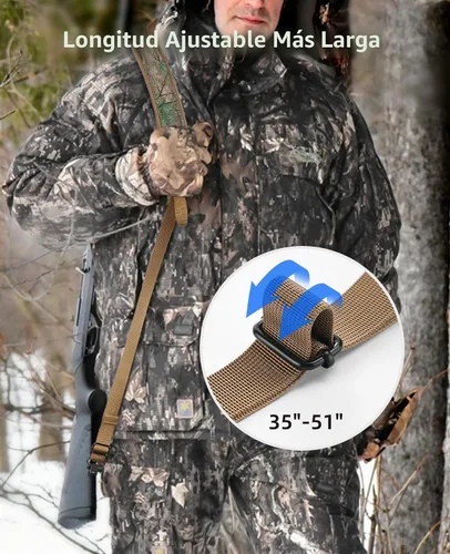 Vista 4 de EZshoot Eslinga de dos puntos con eslabones extraíbles para rifle con cómoda correa acolchada de neopreno para exteriores