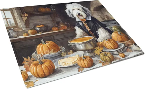 Vista 35 de Caroline's Treasures DAC1720LCB Affenpinscher - Tabla de cortar de vidrio con calabazas para cocina de otoño, grande, decorativa, de vidrio
