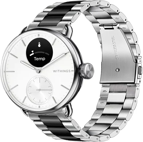 Vista 11 de Compatible con Withings Smartwatch Bands, Lamshaw 0.709 in, 0.787 in, acero inoxidable, correa de repuesto de metal para hombres y mujeres