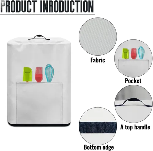 Vista 7 de Cubierta para freidora de aire con diseño de estrella de mar de playa, funda protectora rectangular con bolsillo y asa para olla a presión
