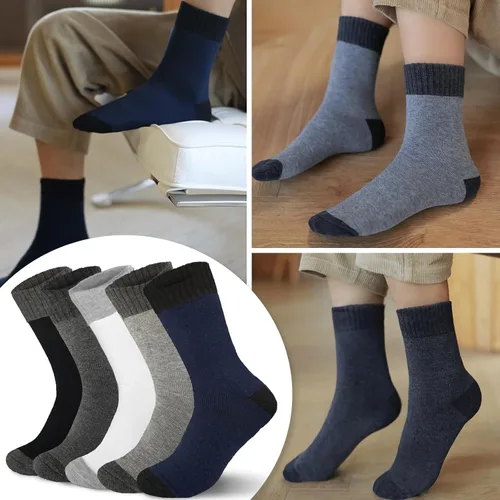 Vista 4 de VoJoPi Wool Socks Mens 5 Pairs Thermal Warm Winter Socks for Men Super Soft Cozy Boot Socks for Cold Weather