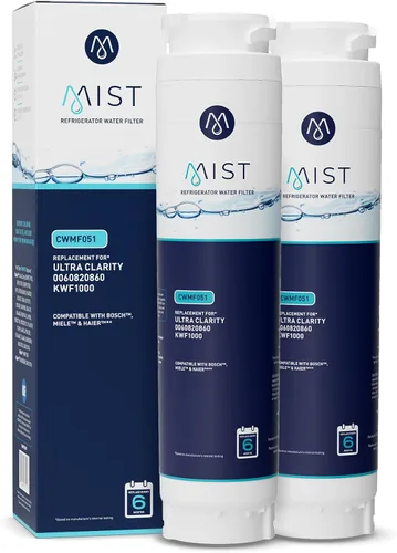 Vista 8 de Mist Filtro de agua de repuesto Ultra Clarity para Bosch, filtro de agua para refrigerador compatible con 644845, 9000077104, 9000194412, Haier