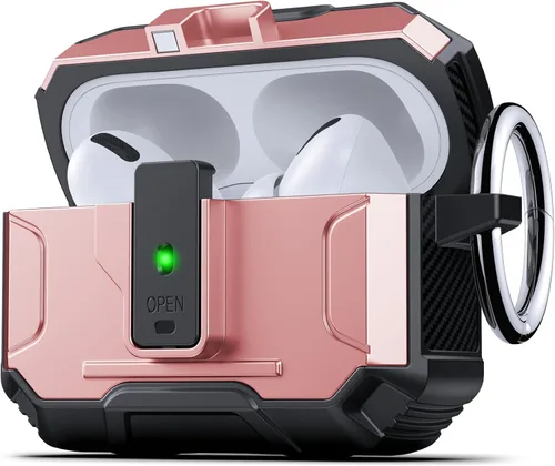 Vista 16 de DASFOND - Funda de armadura para AirPods de 2ª y 1ª generación, carcasa de cuerpo completo de grado militar a prueba de golpes, soporte de carga