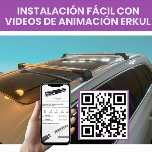 Vista 5 de ERKUL Barras transversales de techo de 220 libras para Audi Q7 2016-2026 Barras transversales de aluminio con bloqueo antirrobo para techo Negro