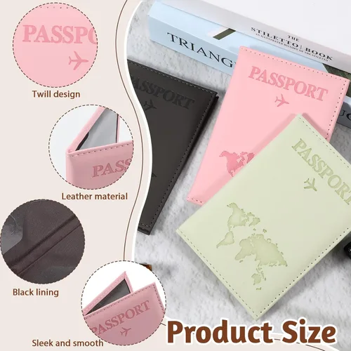 Vista 3 de Funda para pasaporte, funda para pasaporte, funda para pasaporte, protector de pasaporte, artículos esenciales para mujeres y hombres, accesorios