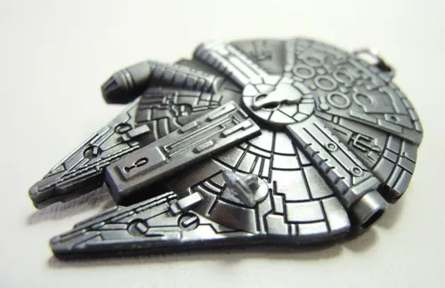 Vista 4 de Star Wars Llavero de aleación de nave espacial Millennium Falcon (peltre), plateado