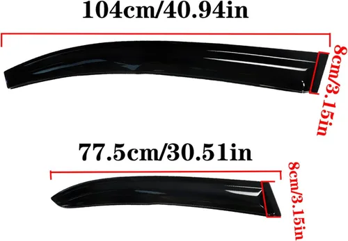 Vista 6 de labwork 4 viseras negras para ventana, protección solar, lluvia, viento, repuesto para Honda Civic 2006-2011