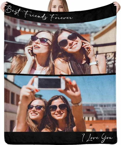 Vista 22 de Manta personalizada con imagen, tu texto aquí, 10 fotos, mantas de imágenes personalizadas para adultos, familia, papá, mamá, parejas, manta