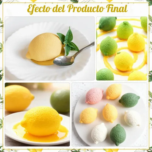 Vista 5 de DOITOOL Molde de silicona de limón, molde de pastel de mousse en forma de limón 3D, 4 cavidades DIY Baking Mold for Fondant Dessert, Mousse