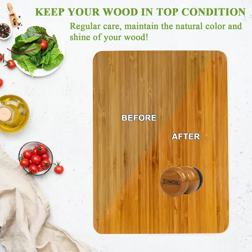 Vista 3 de Aplicador de cera de aceite para tabla de cortar, bloques de carnicero, aplicador de madera crema para aceite mineral de grado alimenticio