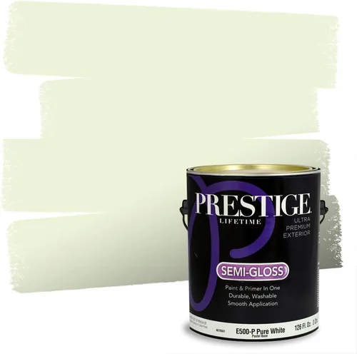 Vista 55 de PRESTIGE Pintura exterior e imprimación en uno, aloe, plano, 1 galón
