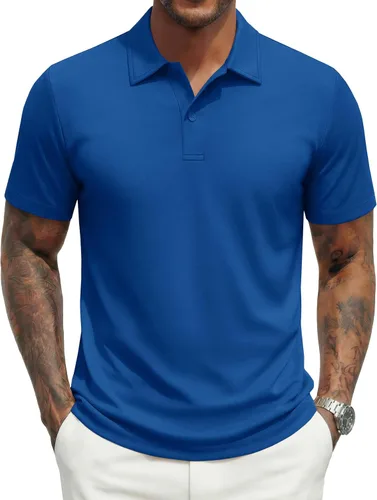 Vista 8 de MAGNIVIT Mens Polo Shirts Short Sleeve Moisture Wicking Breathable UPF80+ Casual & Athletic Collared Golf Shirts
