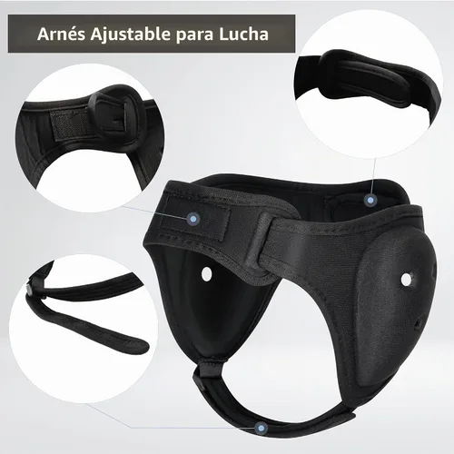 Vista 4 de Casco de lucha para BJJ MMA Jiu Jitsu Protector de Oído Ajustable para Jóvenes Adultos