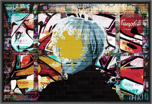 Vista 18 de SIGNWIN Lienzo enmarcado para pared, pintura en aerosol de grunge, ciudad urbana, alas de ángel vanguardistas, graffiti y arte callejero, arte