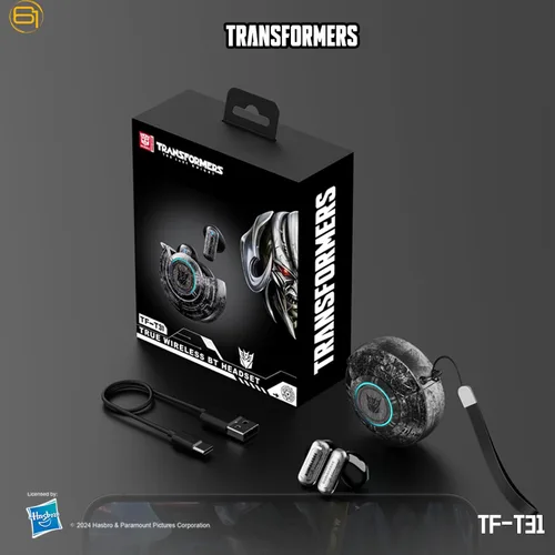 Vista 8 de Transformers Auriculares T31, auriculares inalámbricos Bluetooth para juegos con micrófono, auriculares de baja latencia en los oídos, cancelación