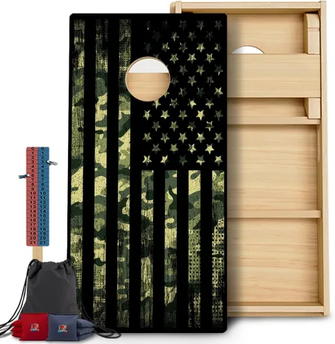Vista 79 de CornholeGamesUSA Pro - Juego de tablas de Cornhole Fabricado en Estados Unidos Abedul báltico 3/4 Sin rebote Patas triples gruesas Dos 1