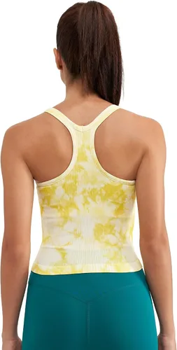 Vista 123 de sphinx cat - Camiseta corta de entrenamiento para mujer, camiseta sin mangas, acanalada, con espalda cruzada y brasier integrado